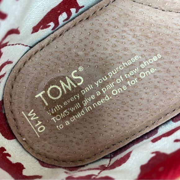 Toms Alpargata Canvas Slip On Shoes Red 10 - Picture 8 of 8
